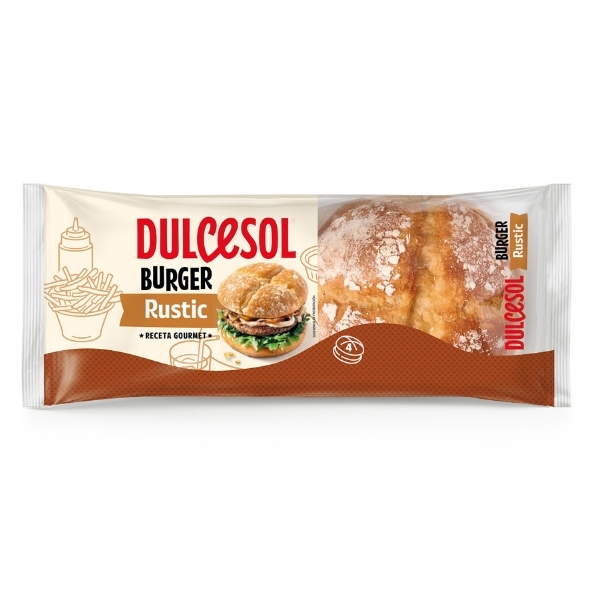 Pains burger rustiques Dulcesol – pack de 4 (300 g)