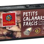 Petits calamars farcis huile de tournesol