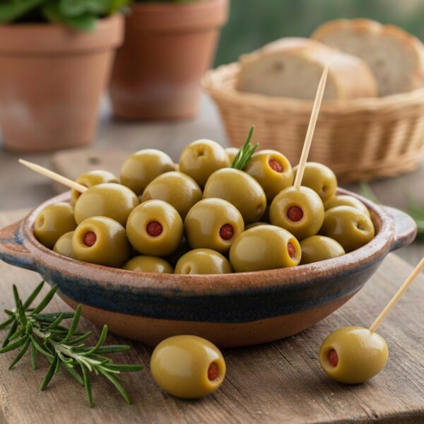 MONTPERAL Olives vertes au poivron rouge grillé 120g