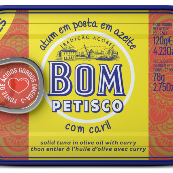 Thon à l'huile d'olive et curry Bom Petisco – 120 g