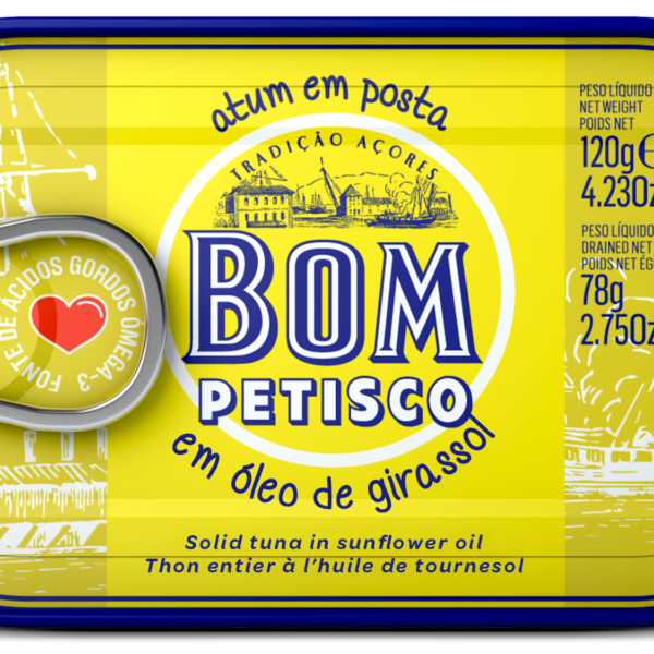 Thon à l'huile végétale Bom Petisco – 120 g