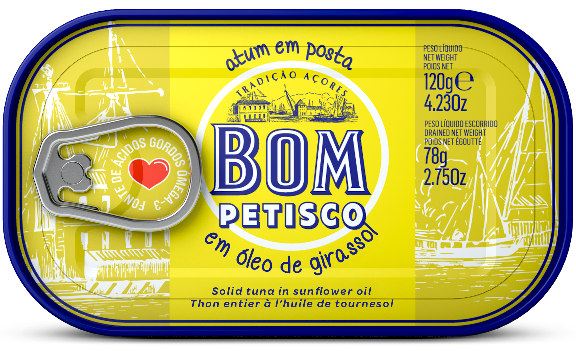 Thon à l'huile végétale Bom Petisco – 120 g Thon à l'huile végétale Bom Petisco – 120 g