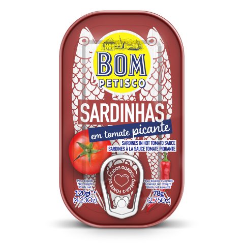 Sardines à la sauce tomate piquante Bom Petisco – 120 g