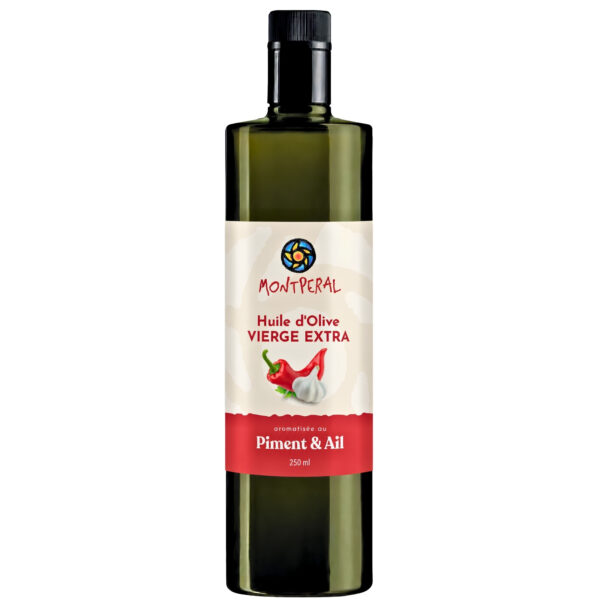 Huile d'olive vierge extra au piment et à l'ail Montperal 250 ml